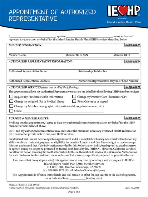 iehp ltc authorization request form